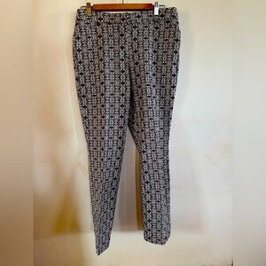 Chico’s women’s 8 geometric no-iron pants classic career comfort minimalist